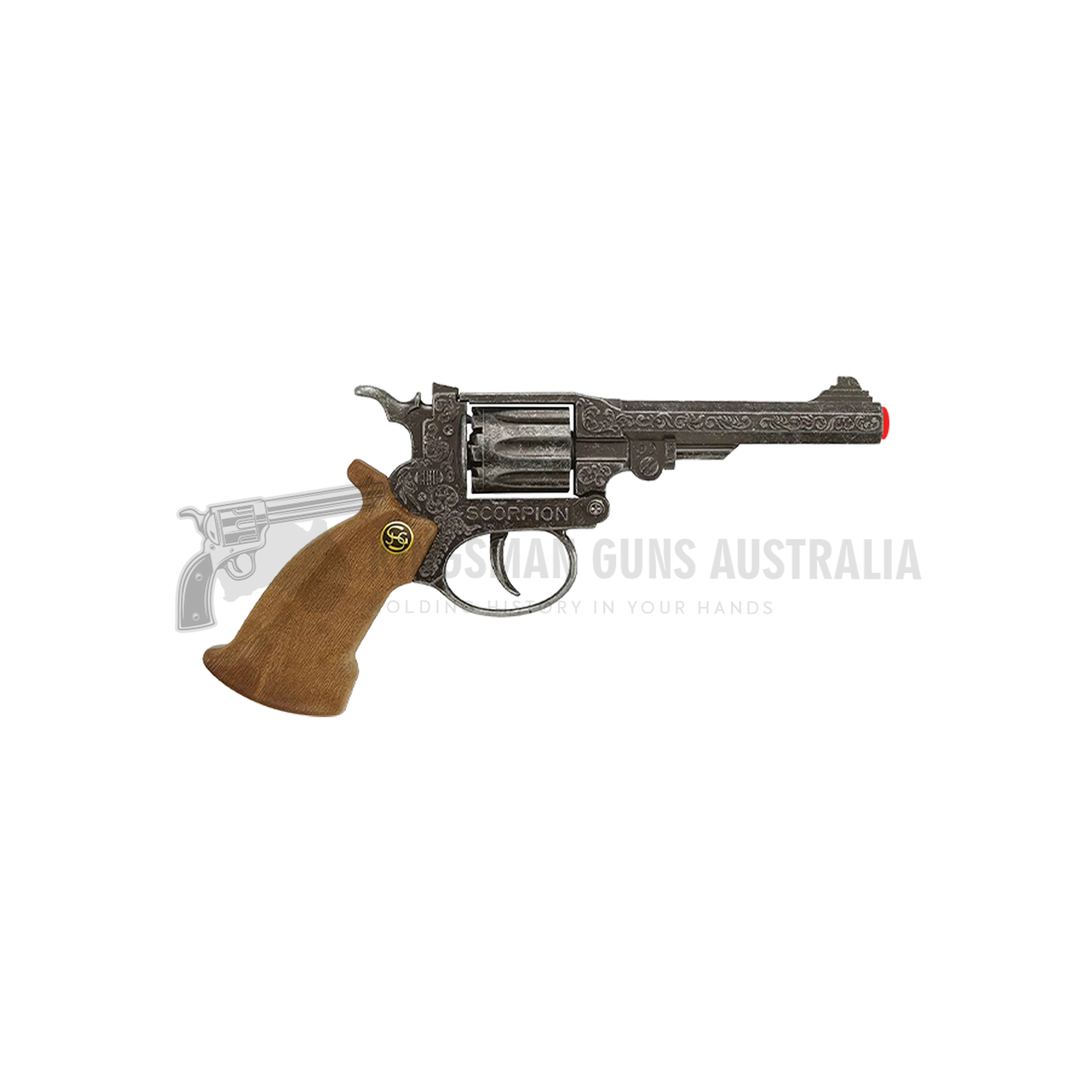 Schroedel - Adams Revolver Scorpion Antique - 8-Shot - Brown/Gray - 22cm with Box