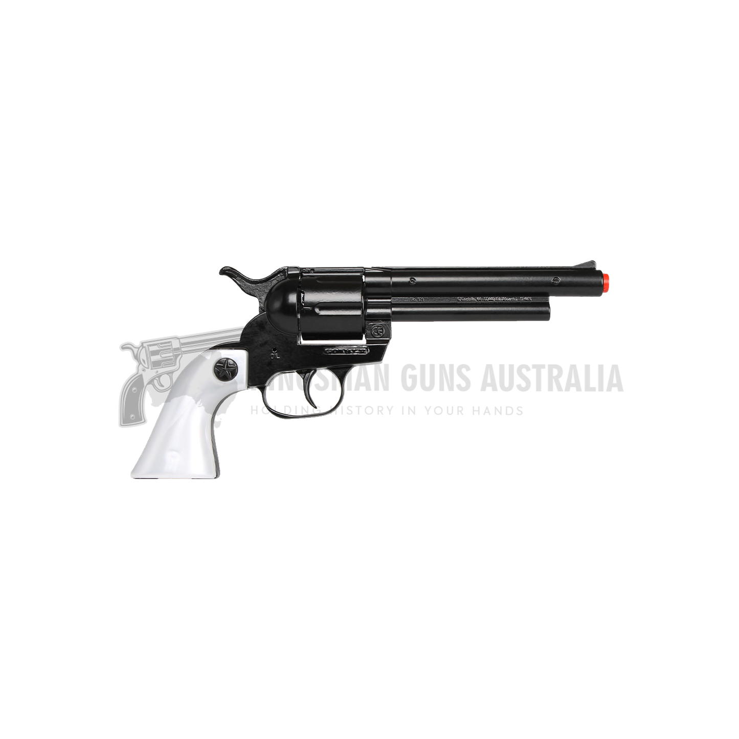Gonher - Cowboy Revolver - Diecast Colt Peacemaker - 12-Shot - Pearl/Black