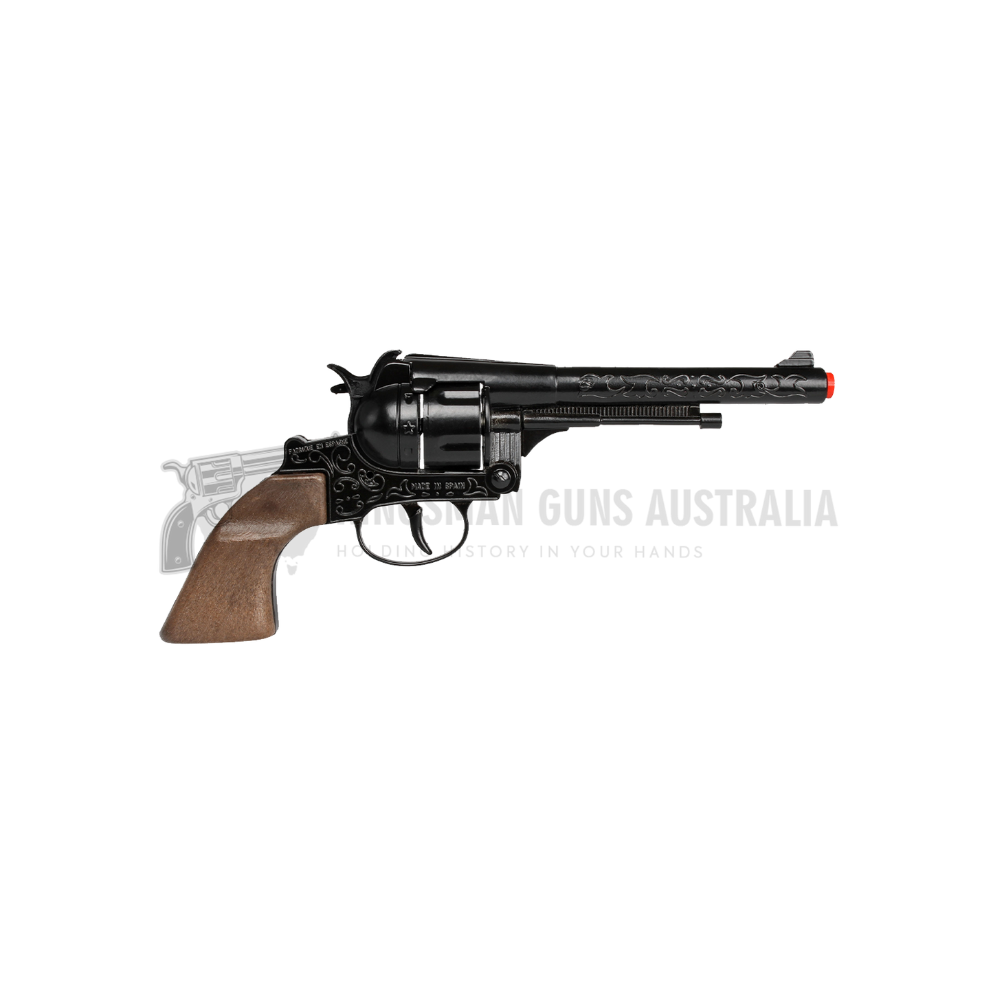 Gonher - Cowboy Revolver - Diecast Colt Navy 1851 - 12-Shots - Brown/Black with Box