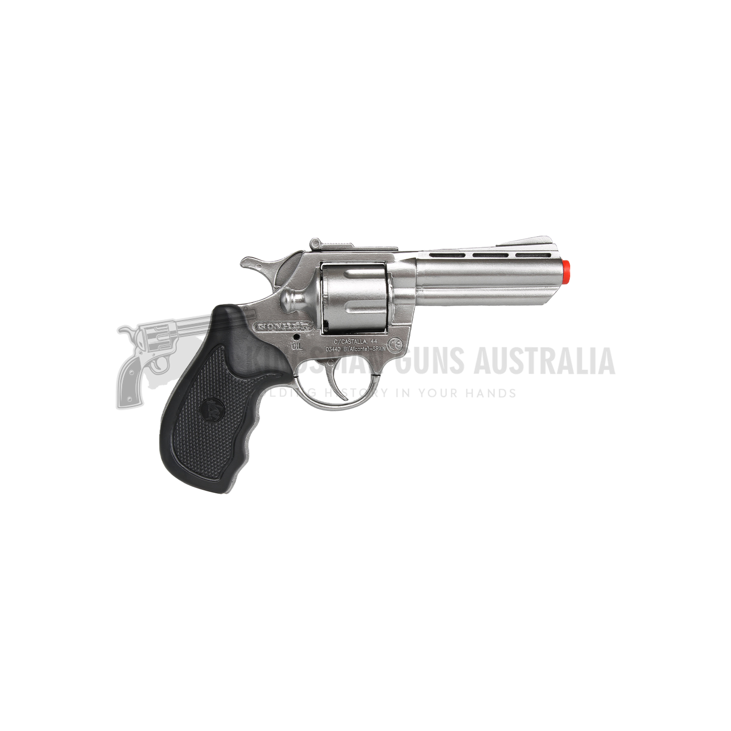 Gonher - Police Python 4" Colt Cobra Revolver - 8-Shot - Diecast Metal - Black/Nickel with Box