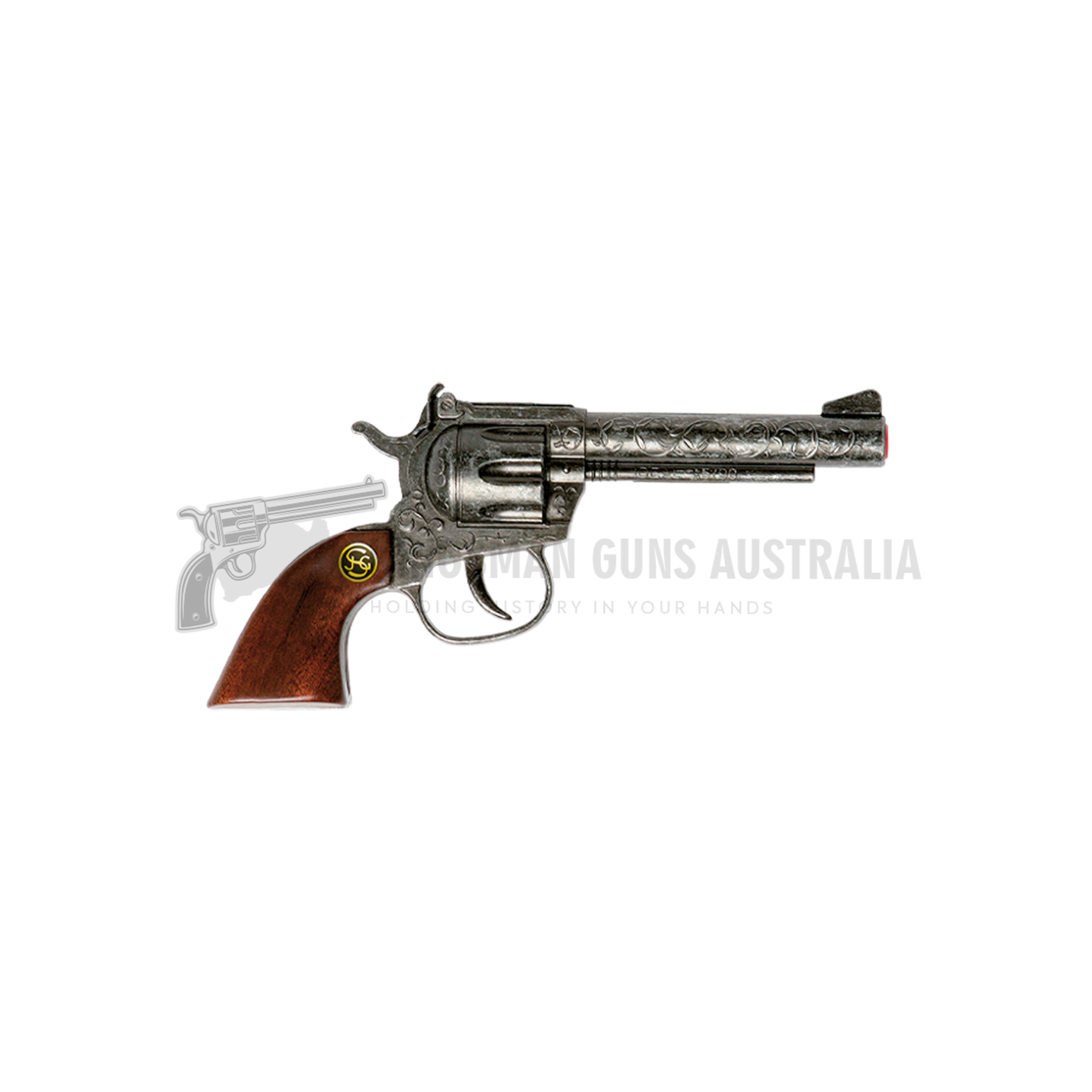Schroedel - Sheriff Antique Revolver - 100-Shot - Brown/Silver - 17.5 cm