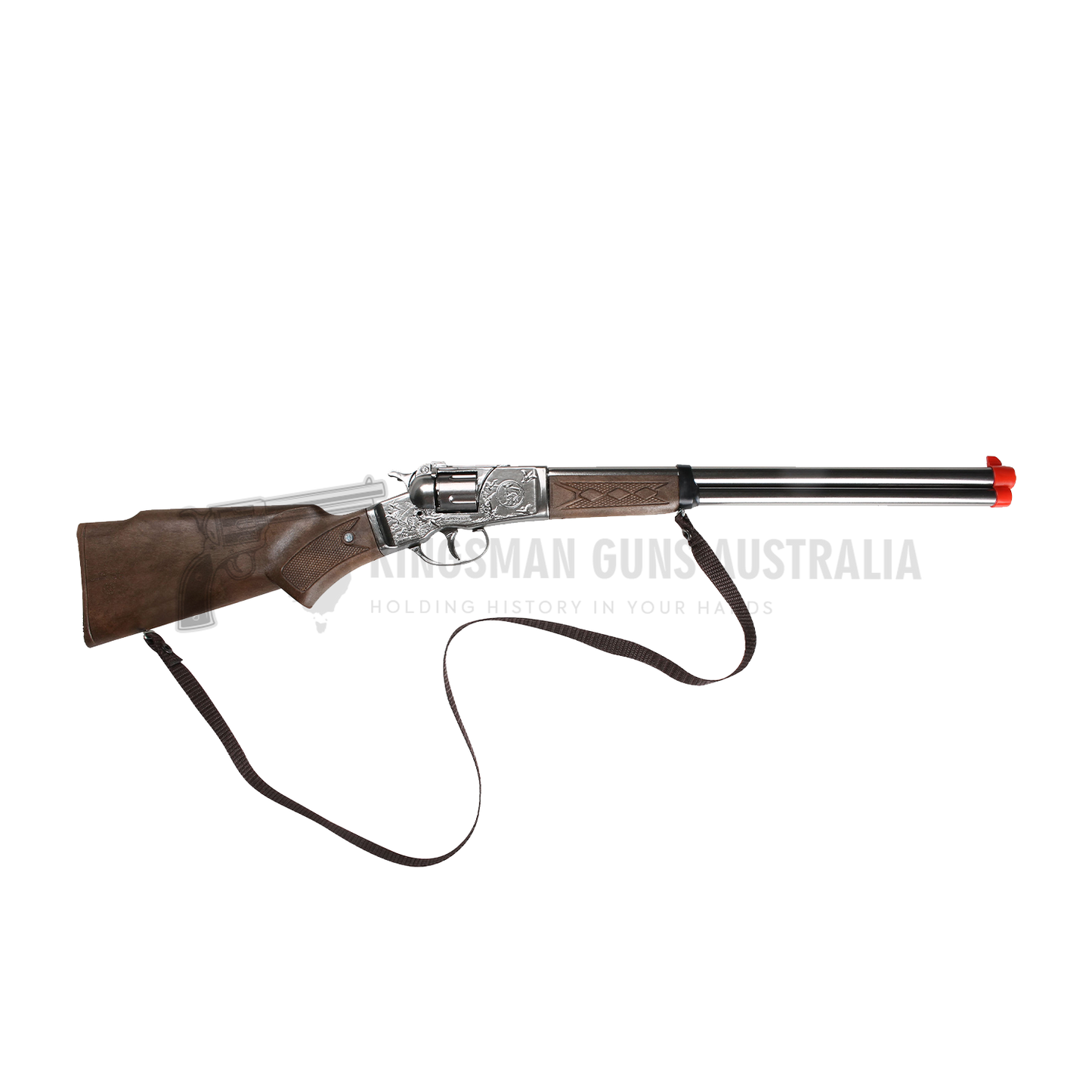 Gonher - Cowboy Rifle 8-Shots - Diecast Metal - Brown/Nickel accent with Box