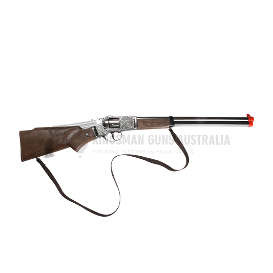 Gonher - Cowboy Rifle 8-Shots - Diecast Metal - Brown/Nickel accent with Box