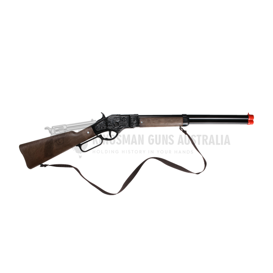 Gonher - Cowboy Winchester Rifle - 8-Shot - 69.5 cm - Diecast Metal - Brown/Black accent and lever action with Box
