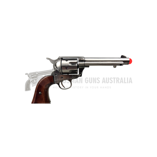 REVOLVER PEACEMAKER COLT 45 5’5″ USA 1873 – POLISHED NICKEL WOOD