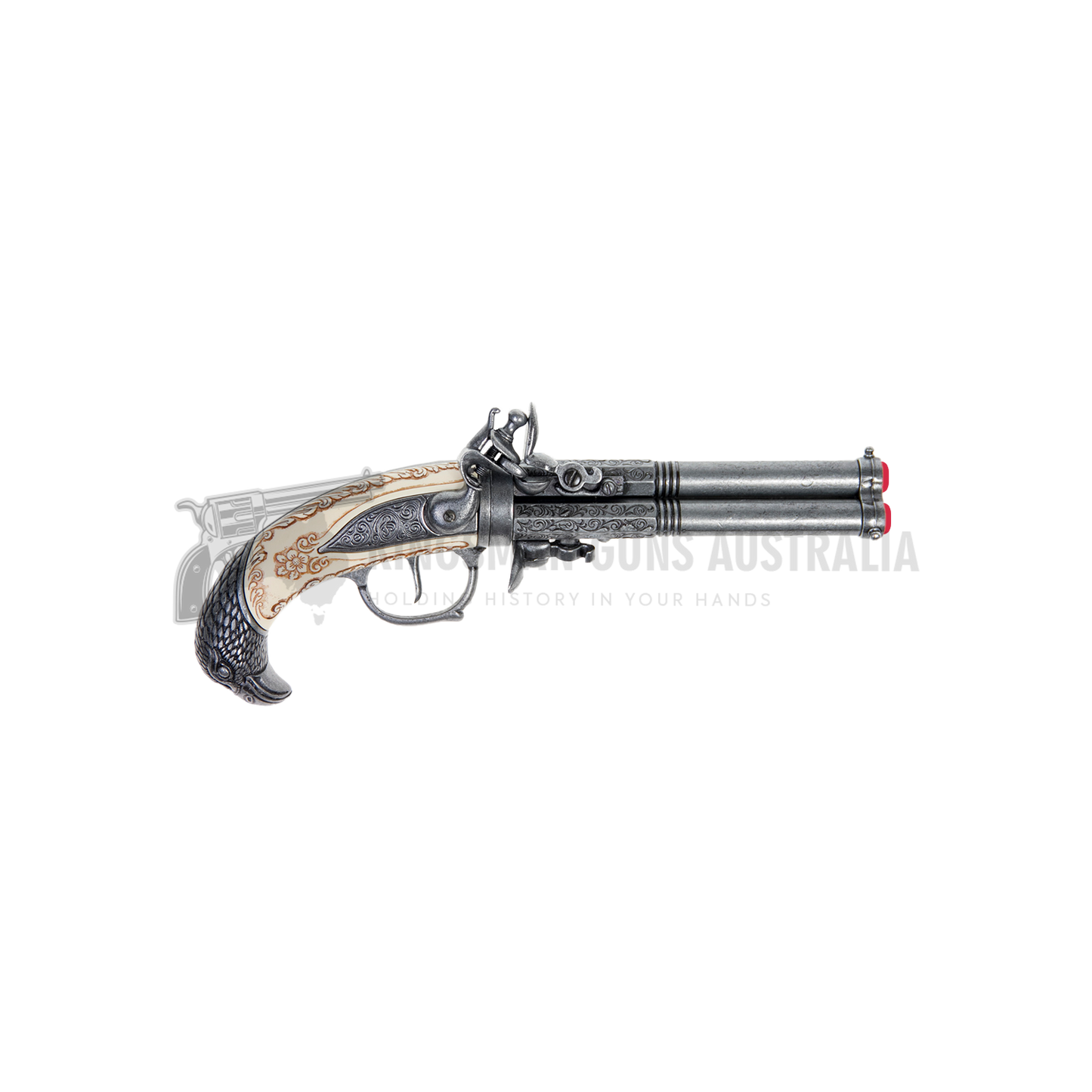 3-Barrel Pistol - Augsburg 1775 - Curassow - 29 cm
