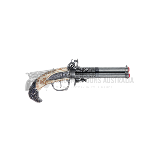 3-Barrel Pistol - Augsburg 1775 - Curassow - 29 cm